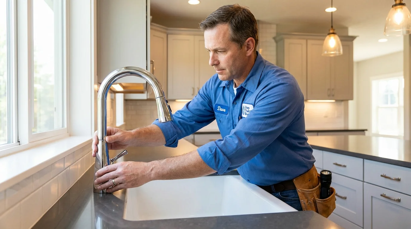 Kitchen faucet installation by Johns Plumbing LLC in Shell Lake