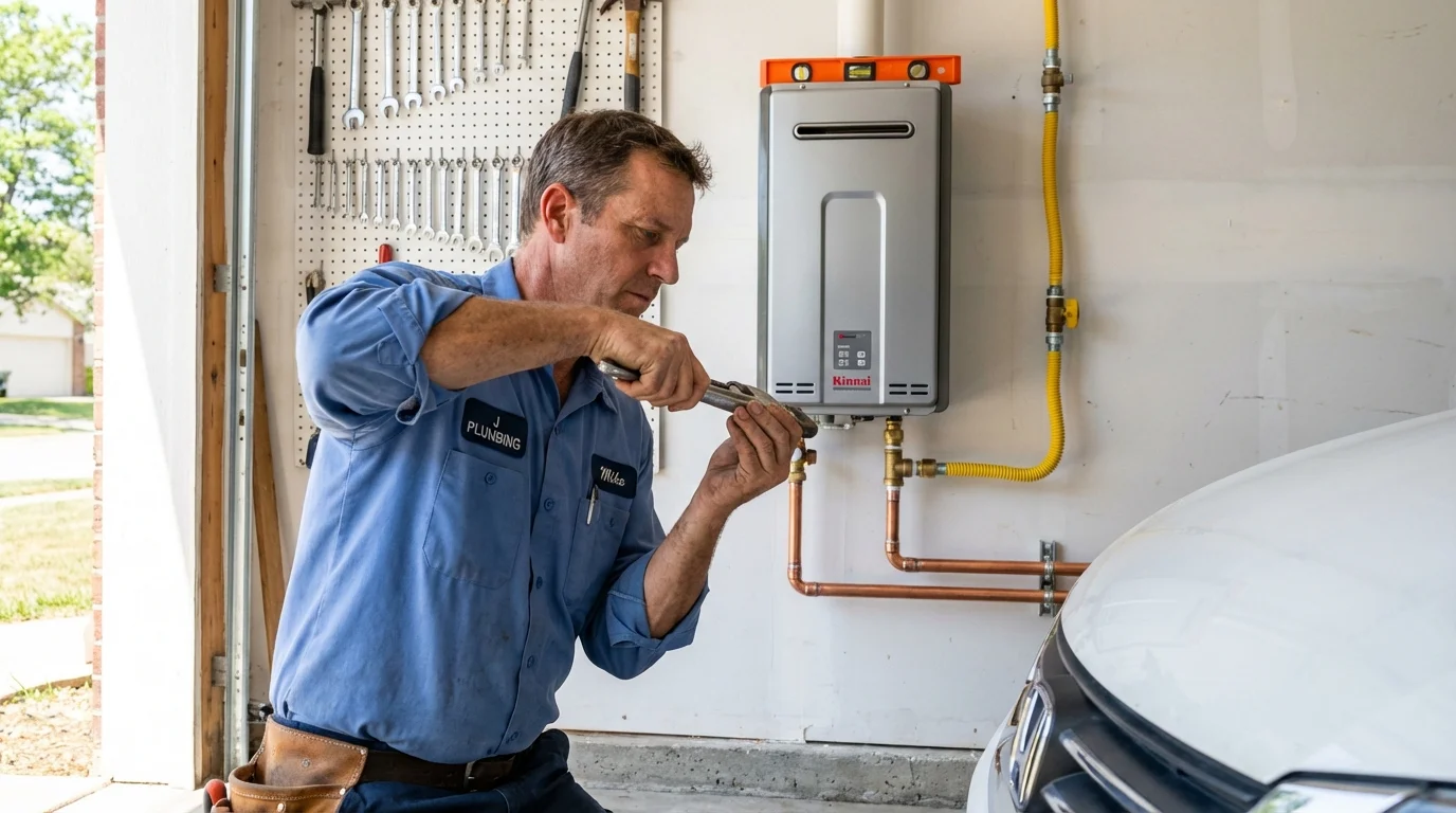 Tankless water heater installation by a Johns Plumbing LLC plumber in Shell Lake